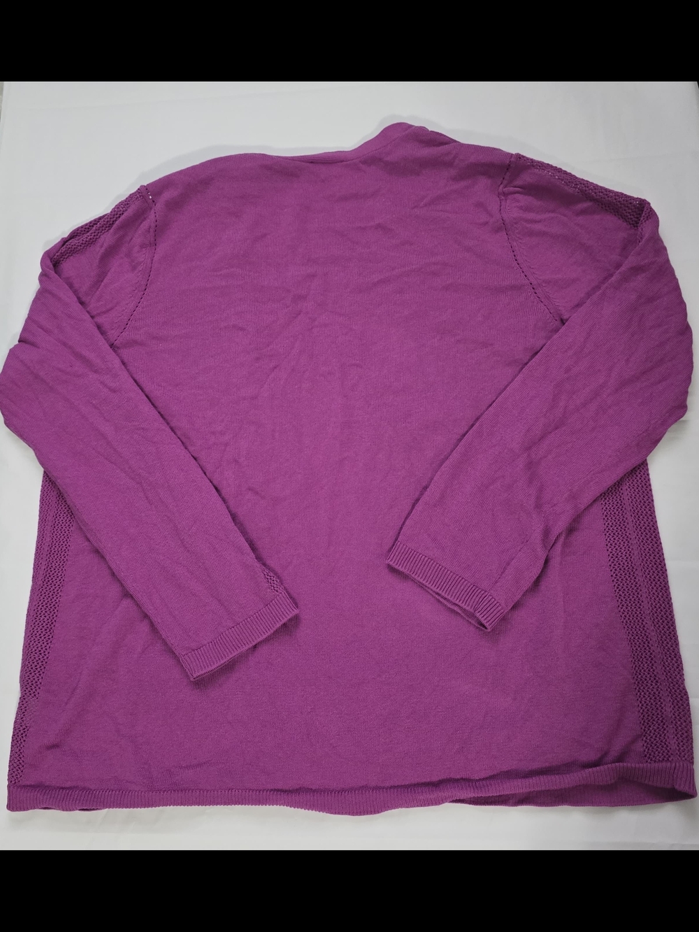 Talbots Women's XL Regular Solid Purple Knit Open Front Long Sleeve Cardigan - Picture 9 of 14